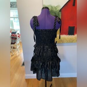 House of Harlow 1960 Black and Gold Ribbon Strap Mini Dress